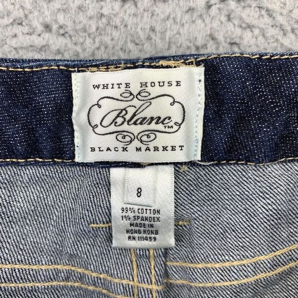 White House‎ Black Market Jeans Womens 8 (31x22) Blue Stretch Straight Cropped - Picture 4 of 11